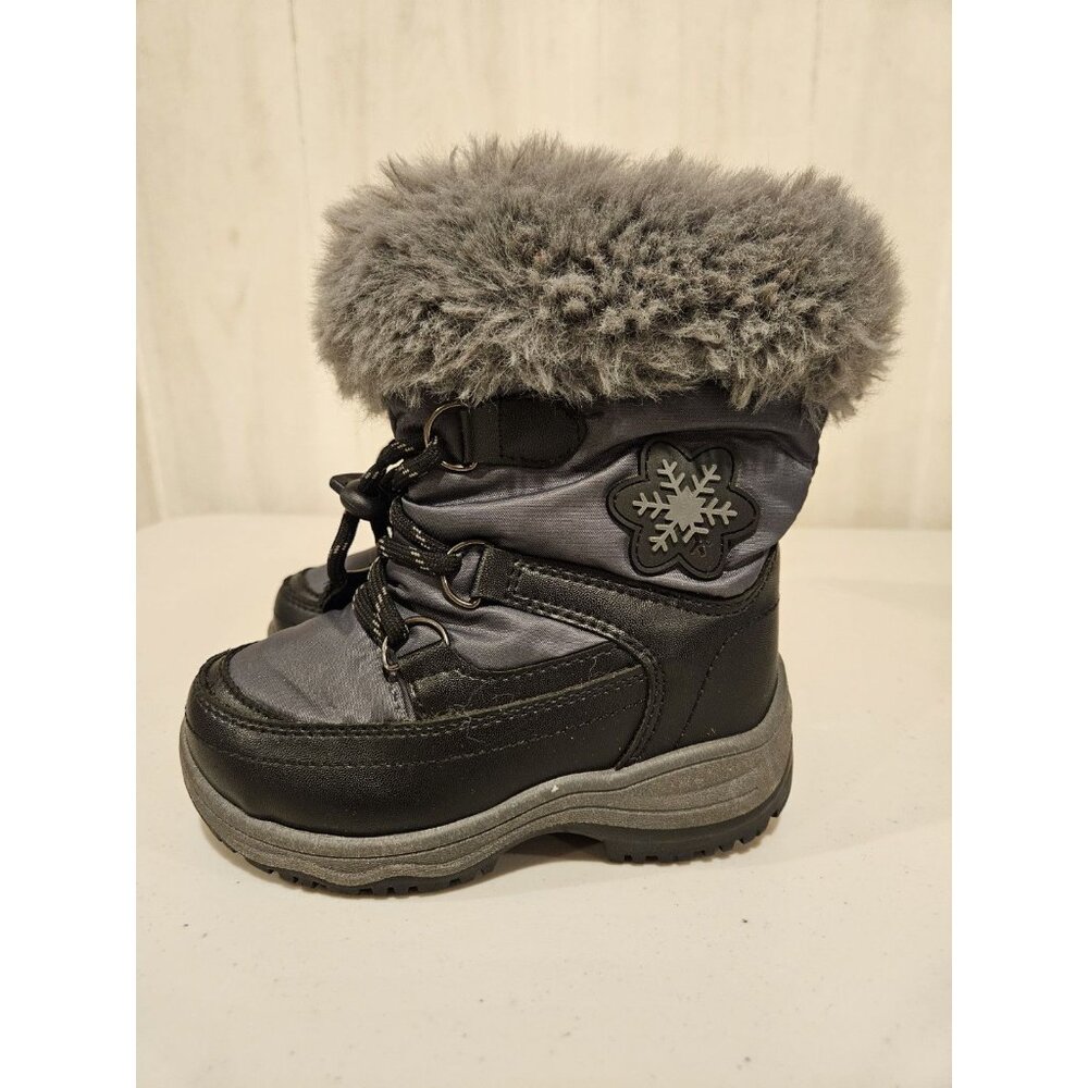 Toddler Snow Boots Black And Grey Size 8